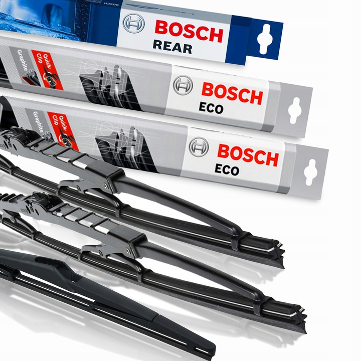 ESCOBILLAS BOSCH ECO DELANTERO+TRASERO KIA SPECTRA 01.2001-12.2009 