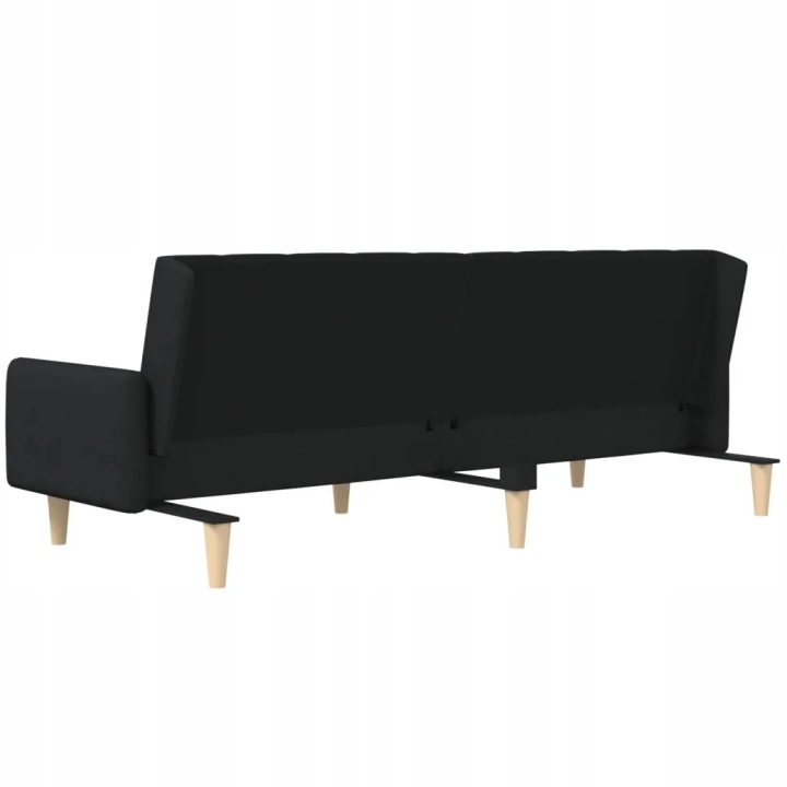 VIDAXL ROZKLADANA BANQUETTE ARRIÈRE 2-OSOBOWA, NOIRE TAPICEROWANA TISSU