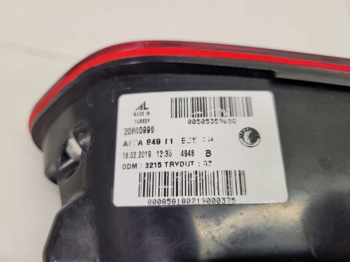 PHARE ARRIÈRE GAUCHE CÔTÉ ALFA ROMEO STELVIO 2017 20800999