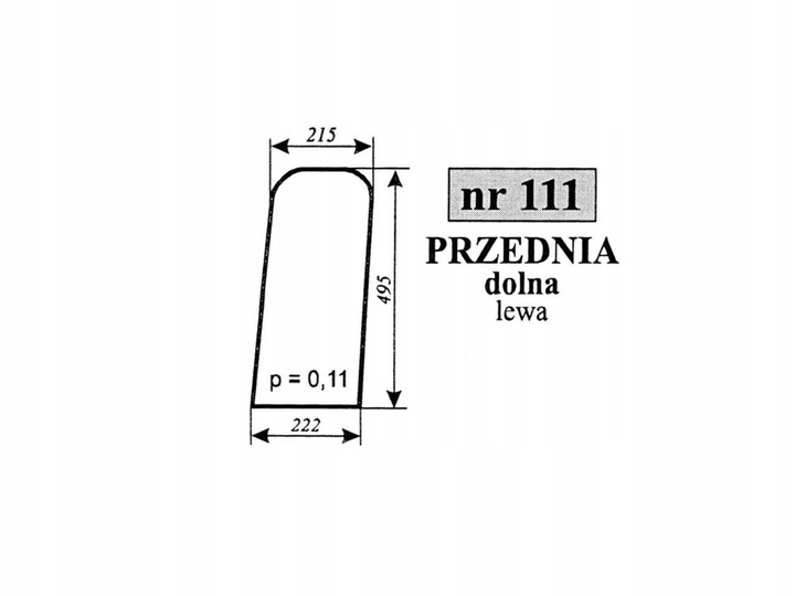 VENTANAS PARTE DELANTERA PARTE INFERIOR IZQUIERDA MF-255 LUBSKO 111 