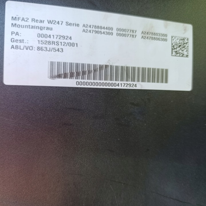 PARE-CHOCS ARRIÈRE ARRIÈRE MERCEDES B CLASSE W247