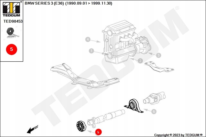 AXLE SWIVEL ELASTIC SHAFT PROPULSION FRONT BMW 1 (F20), 1 (F21), 1 (F40), 2 