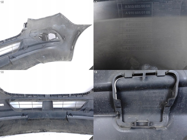MERCEDES SPRINTER W907 W910 18- PARE-CHOCS AVANT GRILLE BOUCHON (6XPDC)