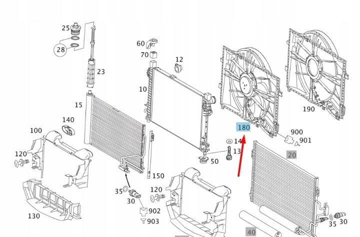 MERCEDES-BENZ SLK R171 RADIATOR BLOWER A2035000593