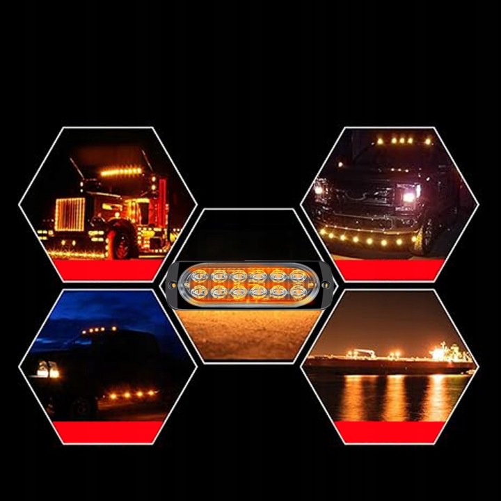 4X 12LED STROBOSKOPY D'AVERTISSEMENT AUTOMOBILE FEUX STROBOSKOPOWE 12/24V