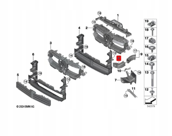 BMW X1L U12 BEV AVANT DROIT CANAL ADMISSION AIR 51749883604