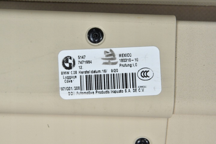 STORE COUVERCLES DE COFFRE BMW X3 G01 CLAIRE BEIGE 7471984 1034KM