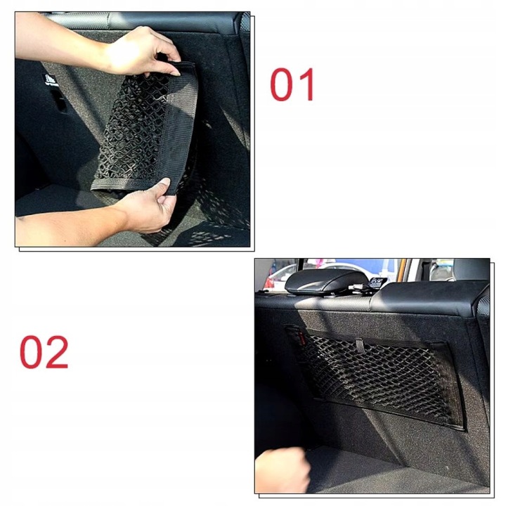 ORGANISEUR SAC GRILLE PUISSANT SUR VELCRO VERS COUVERCLES DE COFFRE VOITURE VOITURES 40X25CM
