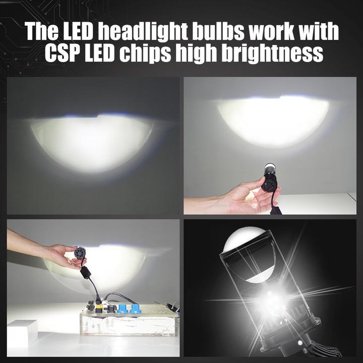 BIDIODO LUMINOSO LED LENTES PROJEKTORY BI DIODO LUMINOSO LED H4 LUZ JUEGO 