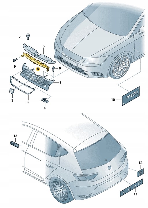 BRIDA NA PAS DELANTERO SEAT LEON 3 5F0853692 