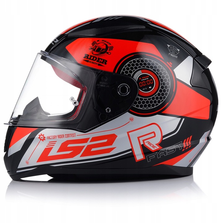 HELMET FOR MOTORCYCLE LS2 FF353 RAPID STRATUS BLK/RED INTEGRALNY SYSTEM PINLOCK 