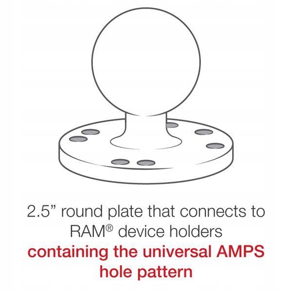 RAM MOUNT APSKRITA PADĖKLAS MONTAVIMO Z RUTULYS W ROZMIARZE C 1.5″ RAM-202U nuotrauka 6