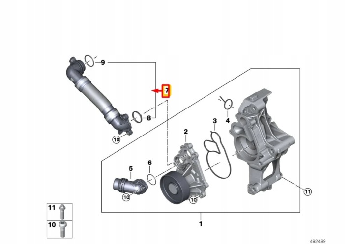 BMW 3 G20 POMPE LIQUIDE REFROIDISSEMENT CULASSE PISTON 11538650983