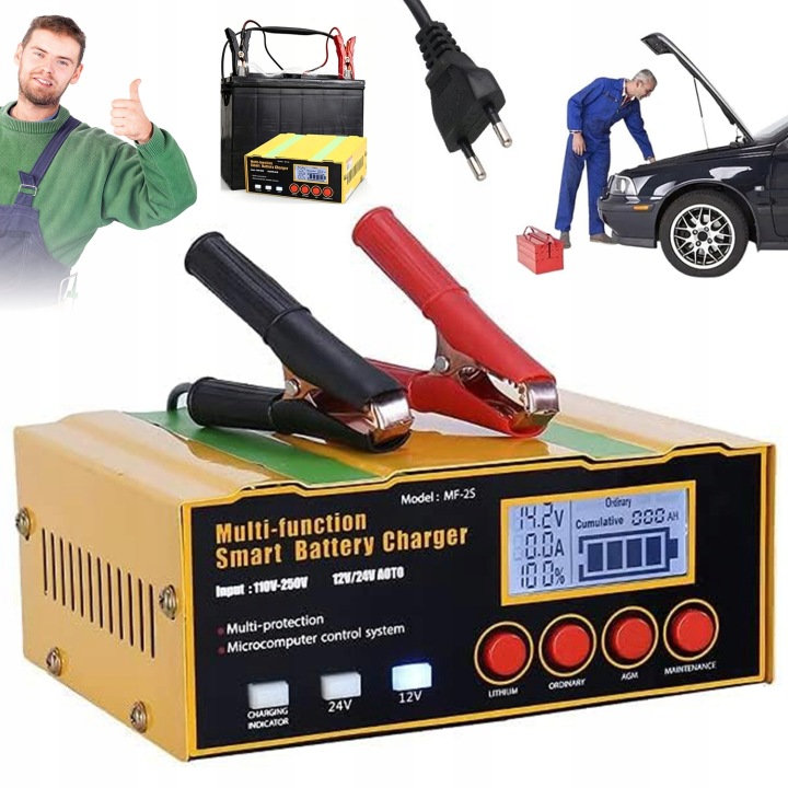 PUISSANT CHARGEUR VERS BATTERIE LCD 12V 24V 12A FONCTION RÉPARATION CHARGEUR