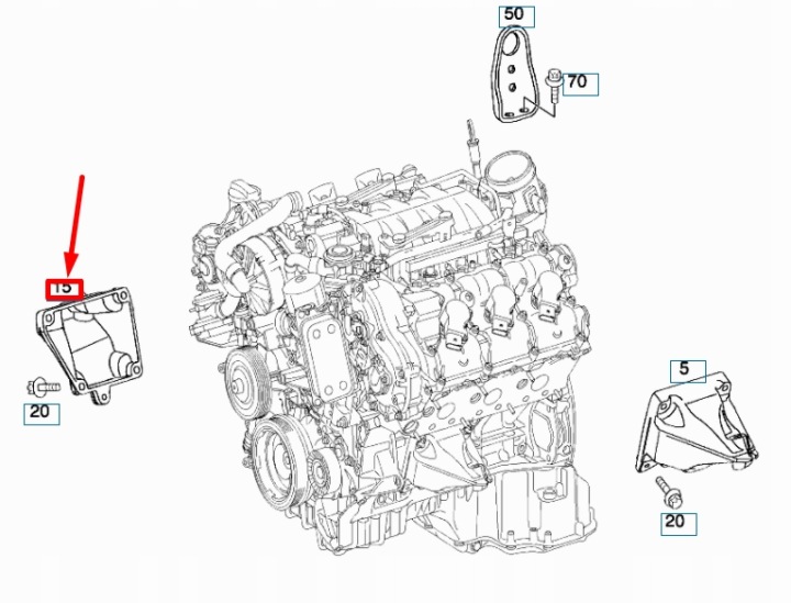 MERCEDES-BENZ C W204 FIXATION MOTEUR SUR DROITE STRONIE A2722231504