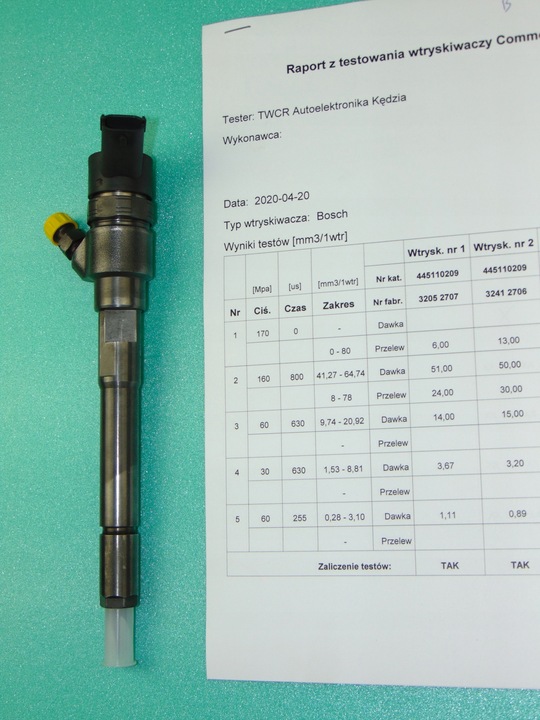 NOZZLES KIA HYUNDAI 2,0CRDI 0445110258 VERIFIED 