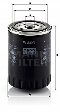 MANN-FILTER W 830/1 FILTRO ACEITES 