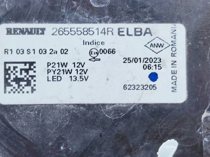 PHARE GAUCHE ARRIÈRE 265558514R DACIA DUSTER II LIFT