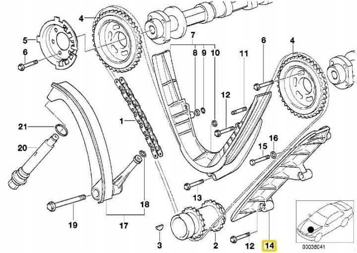 GUIDE CHAÎNES DISTRIBUTION BMW 7 E38 BMW 11311704945
