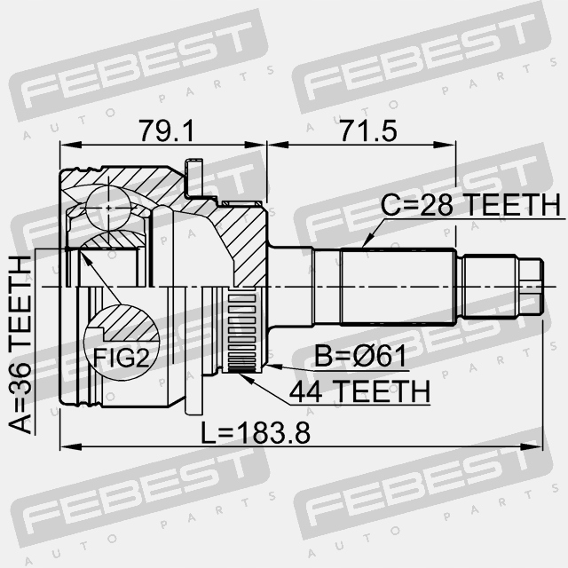 JOINT HOMOKINIETYCZNY EXTÉRIEUR MAZDA BT-50 UN 2006-2008 0510-BT50A44