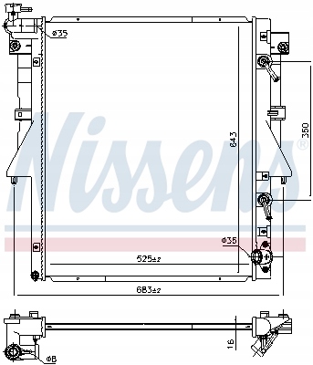 NISSENS RADIATEUR MOTEUR EAU FIAT FULLBACK MITSUBISHI L200 TRITON