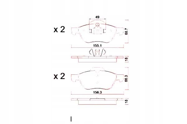 ZAPATAS DE FRENADO PARTE DELANTERA RENAULT LAGUNA II 01- (15') 