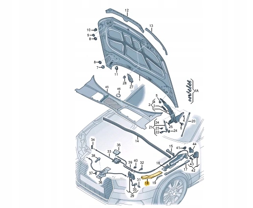 AUDI A4 B9 MOULURE REVÊTEMENTS PHARES AVANT GAUCHE 8W0805285A