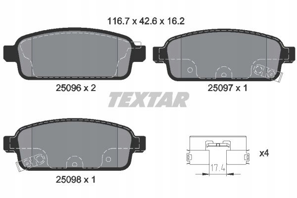 KLOCEK DE FRENADO KIT PARTE TRASERA BUICK CASCADA, ENCORE, V 