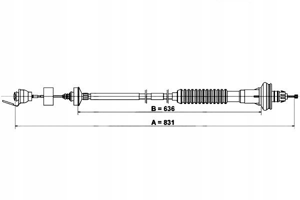 CÂBLE EMBRAYAGE ATE 24.3728-0849.2 PEUGEOT 20 ATE 24.3728-0849.2 CIEGLO,