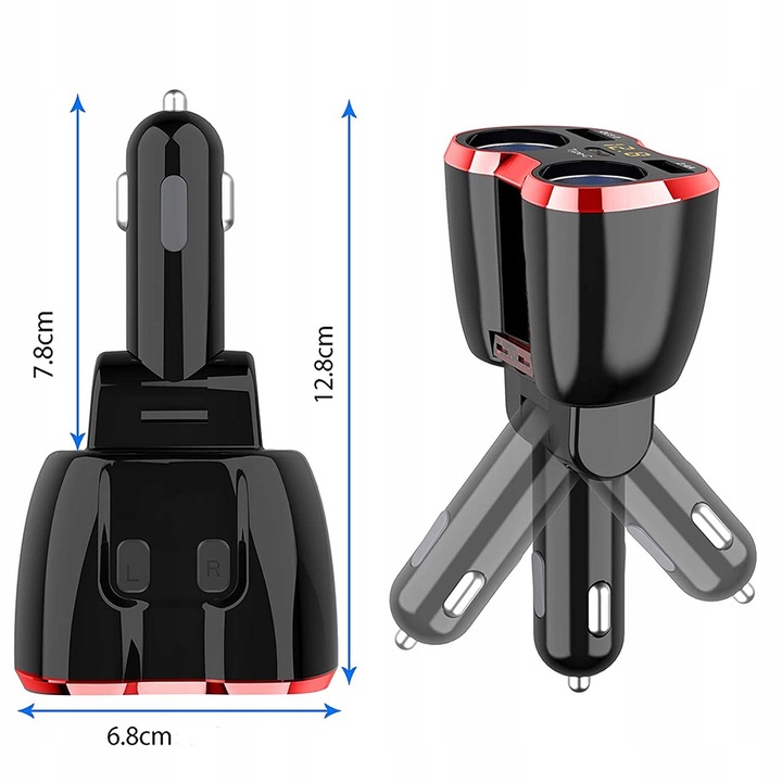 DISTRIBUIDOR ENCENDEDOR 12-24V DISPOSITIVO DE CARGA QC 150W 