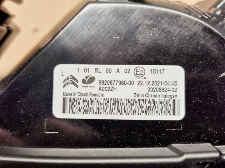 CITROEN C3 III 16- PHARE AVANT GAUCHE NEUF ORIGINAL ORDINAIRE 9820877980