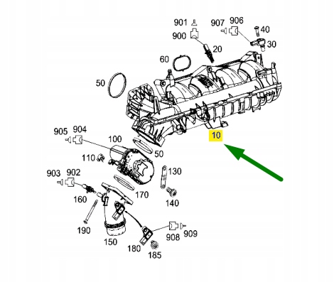 MERCEDES-BENZ C W204 COLLECTEUR ADMISSION MOTEUR A2740900037 ORIGINAL
