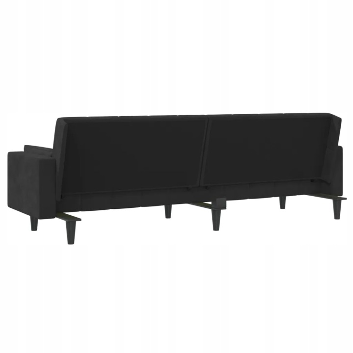 VIDAXL 2-OSOBOWA BANQUETTE ARRIÈRE 2 COUSSINS NOIRE AKSAMITNA
