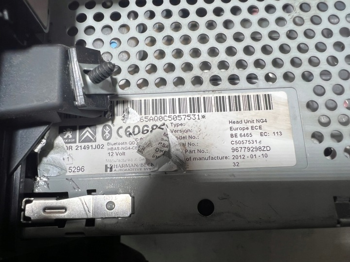CITROEN C5 III RADIO NAVIGATION CHÂSSIS 96779298ZD NG4