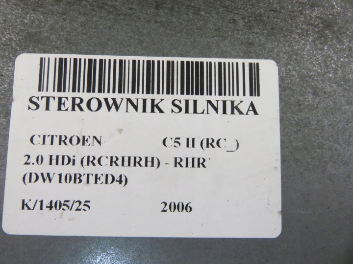 CONTRÔLEUR CITROEN C5 II 2.0 HDI 5WS40258IT SW9663606480 HW9655534080