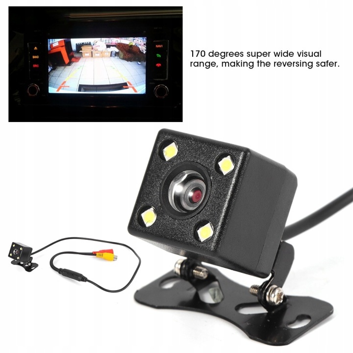 CAMÉRA MARCHE ARRIÈRE NIGHT VISION NOCTURNE CCD 170° MONITEUR STATIONNEMENT MARCHE ARRIÈRE 4LED