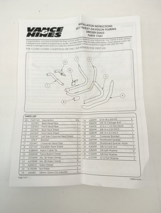 HARLEY DAVIDSON TOURING 17+ COLLECTEUR CAPUCHONS VANCE HINES #17653