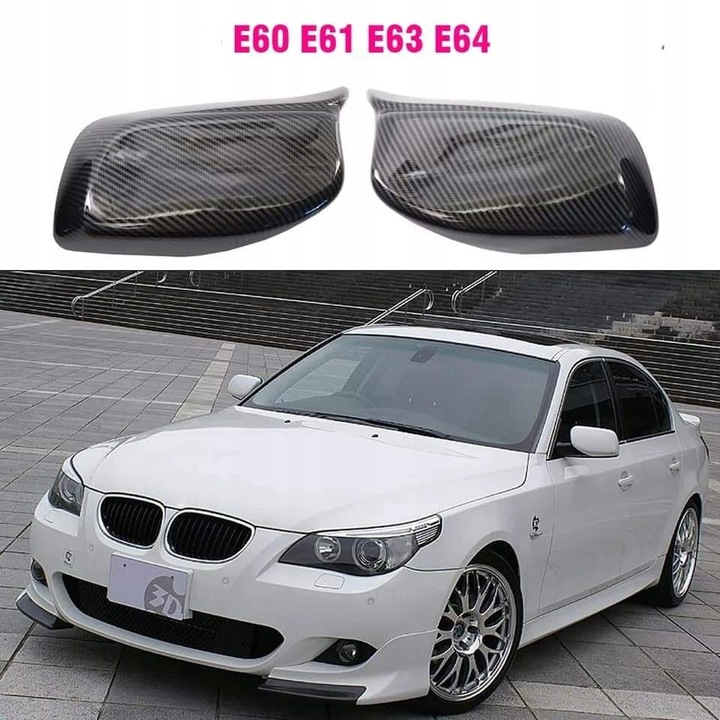 KORPUSAS VEIDRODĖLIŲ CARBON BMW E60 E61 E63 M5 LOOK nuotrauka 2