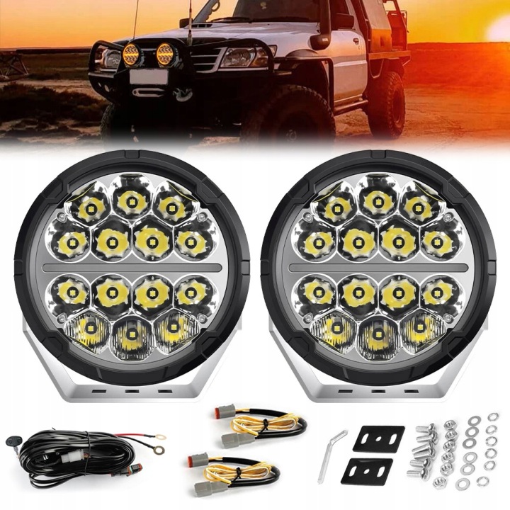 2PCS 500 DANS PHARE PHARES ANTIBROUILLARD LED 7'' 50000 LM BURSZTYNOWE I BLANC LANTERNE