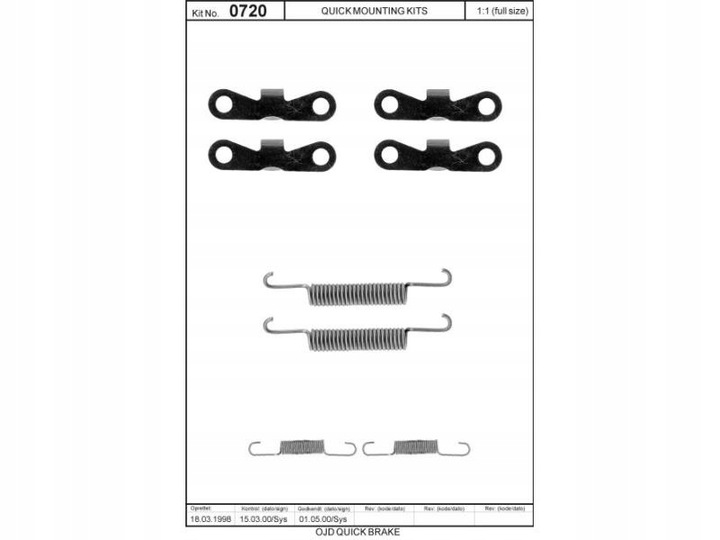 QUICK BRAKE 105-0720 RESORTES DO ZAPATAS DE FRENADO 