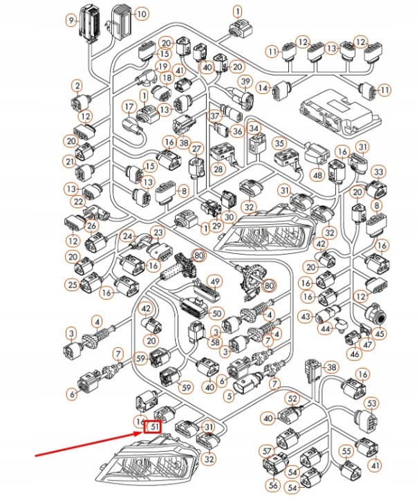 AUDI A3 8P CHÂSSIS STYKU PLAT 2 BROCHES 1K0973202