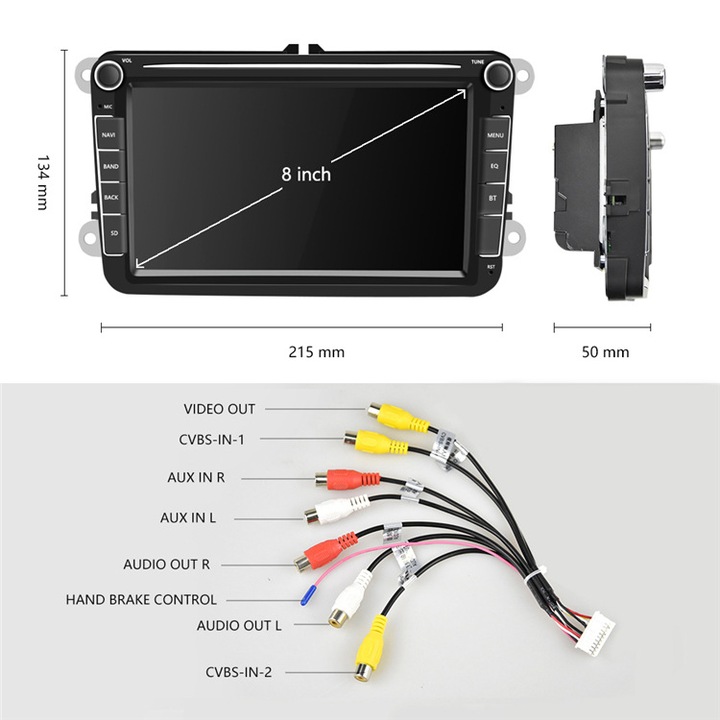 NAVEGACIÓN 2DIN RADIO VW TIGUAN TOURAN CADDY T5 T6 SCIROCCO JETTA EOS POLO V 