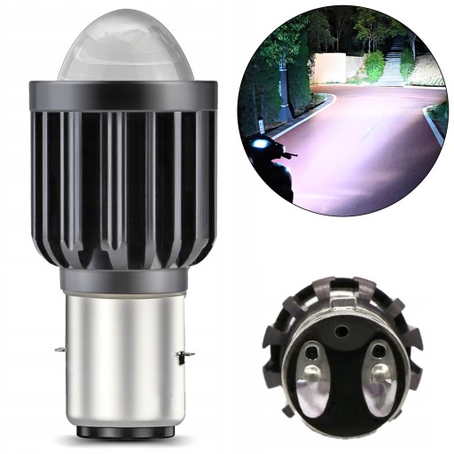 BA20D S2 LUZ DIODO LUMINOSO LED 35/35W LENTE MOTOCICLETA 2400LM 6000K Z RADIATOR 