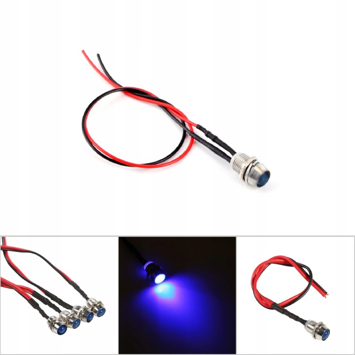 4 VOYANT AMPOULE KONTROLNA LED 12V BLEU