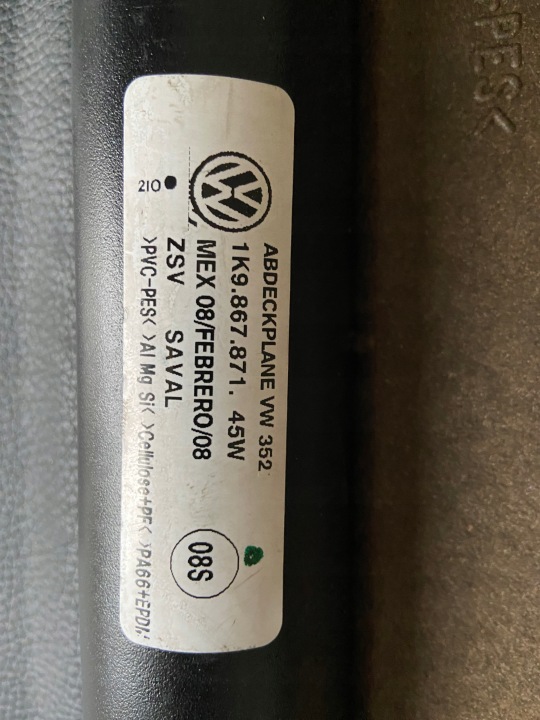 VW GOLF VI 08-12 STORE COUVERCLES DE COFFRE COMPLÈTE EN BON ÉTAT