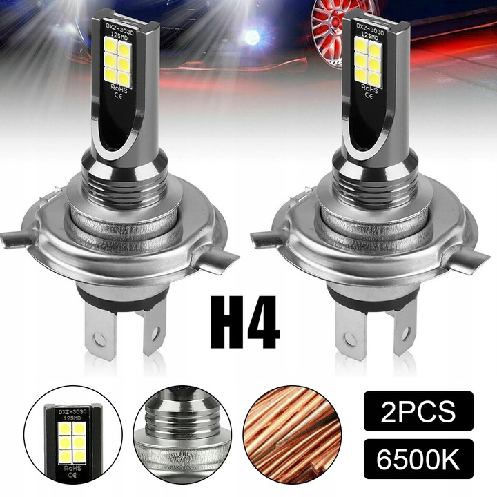 LUZ DIODO LUMINOSO LED H4 HS1 12V YAMAHA HONDA BMW SUZUKI 