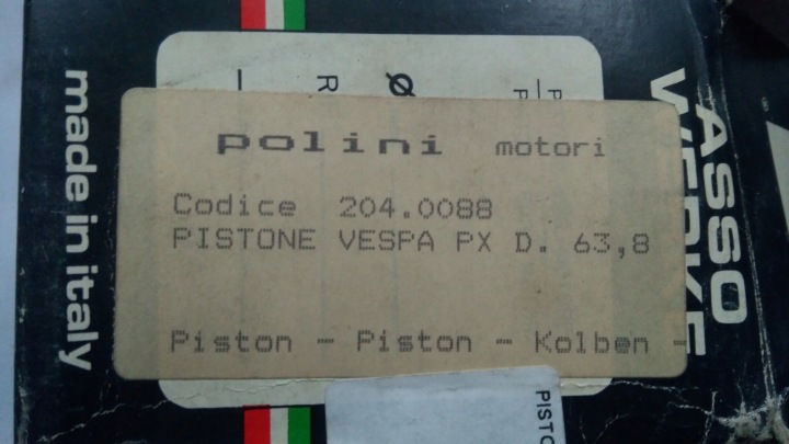 PISTON 2T ASSO WERKE 63,8 MM PIAGGIO VESPA