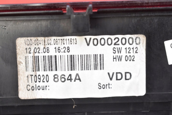 COMPTEUR TABLEAU DE BORD EUROPE 1T0920864A VW TOURAN 1 I 1.9 TDI 105 KM LIFT 06-10