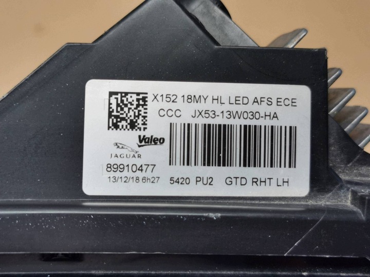 JAGUAR F-TYPE X152 LIFT 17-19 PHARE GAUCHE COMPLET LED B.LADNA JX53-13W030-HA