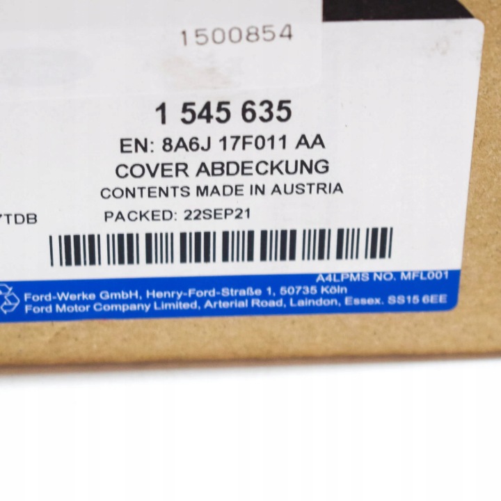 VOLET CROCHET REMORQUAGE FORD FIESTA VI 1.0 1.4 1.6 ORIGINAL 1545635